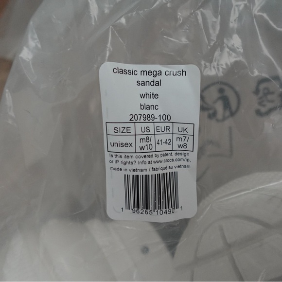 Crocs Mega Crush Sandals White - Picture 10 of 11